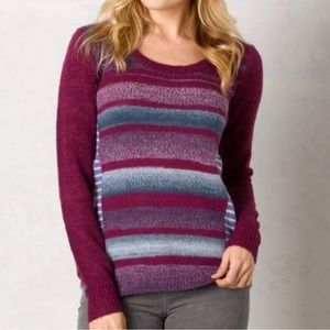 PrAna Seffi wool blend striped sweater top size medium